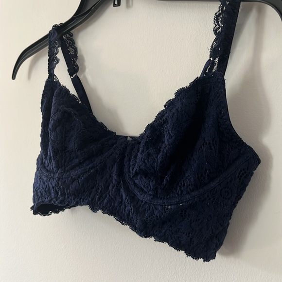 aerie American Eagle Lace Bralette Navy Blue 36C - Picture 9 of 16